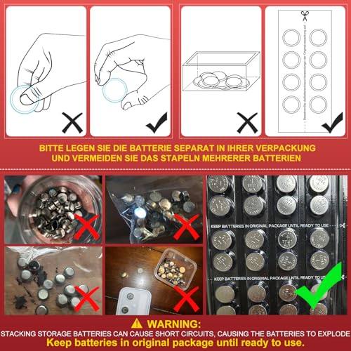 POWEROWL LR44 Knopfzelle Batterien 40 Stück, Knopfzellen LR44 L1154F AG13 357 303 SR44 A76 Alkaline Batterie 1,5V Knopfzellenbatterien
