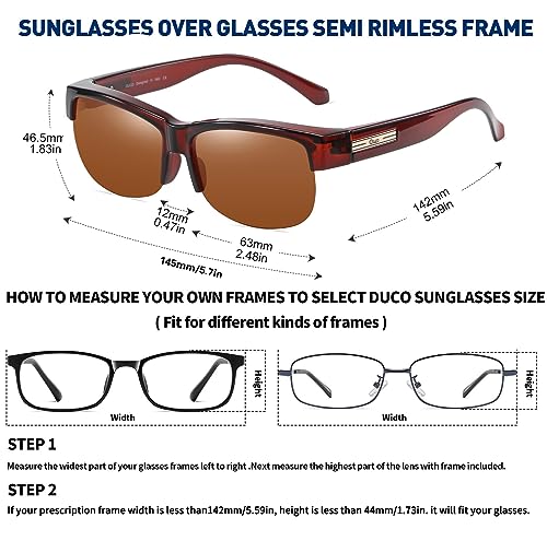 Image of DUCO Polarized Fitover Sunglasses UV400 Protection & HD for Unisex 8960