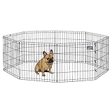 MidWest Homes for Pets Dog Exercise Pen & Playpen, 24'W x 24'H, No Door, Black
