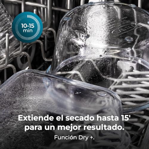 Cecotec Geschirrspüler 60 cm - Freistehend Bolero Aguazero 6210 Dark D. 15 Bestecke, energieeffizient, XXL Fullcolor Display, drittes Fach, 14 Programme, Dual Zone Wash, verstellbares Fach, Dunkel