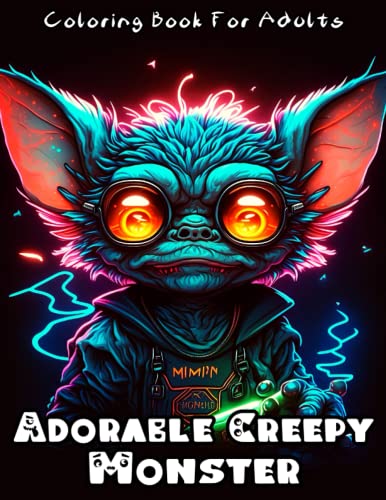Adorable Creepy Monsters Coloring Book: A Coloring pages of Cute Fantasy Creatures, Horror mini-monsters, For Adults and Teens, Best for Relaxation and Stress Relief image 2