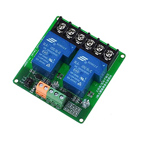 Reland Sun-30A 1 2 4 Channel Relay Module High Low Level Trigger Isolation Load with Optocoupler DC 30V AC 250V 30A PLC Industrial Control for Automation Equipment Control (2-Channel 12V)
