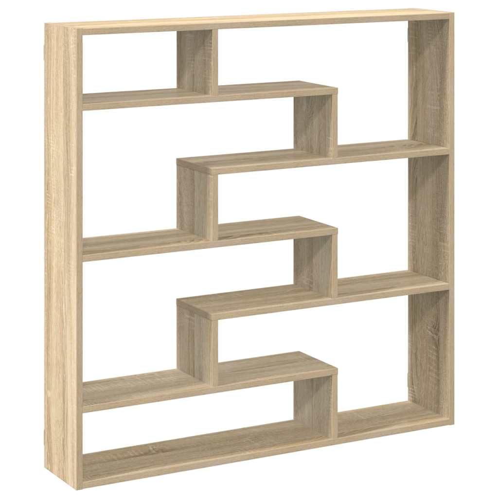 Scaffale a cubo con 7 scomparti, in rovere Sonoma, 100 x 18 x 100 cm, montaggio a parete, per soggiorno, camera da letto, ufficio, versatile, sistema da parete per riporre oggetti e