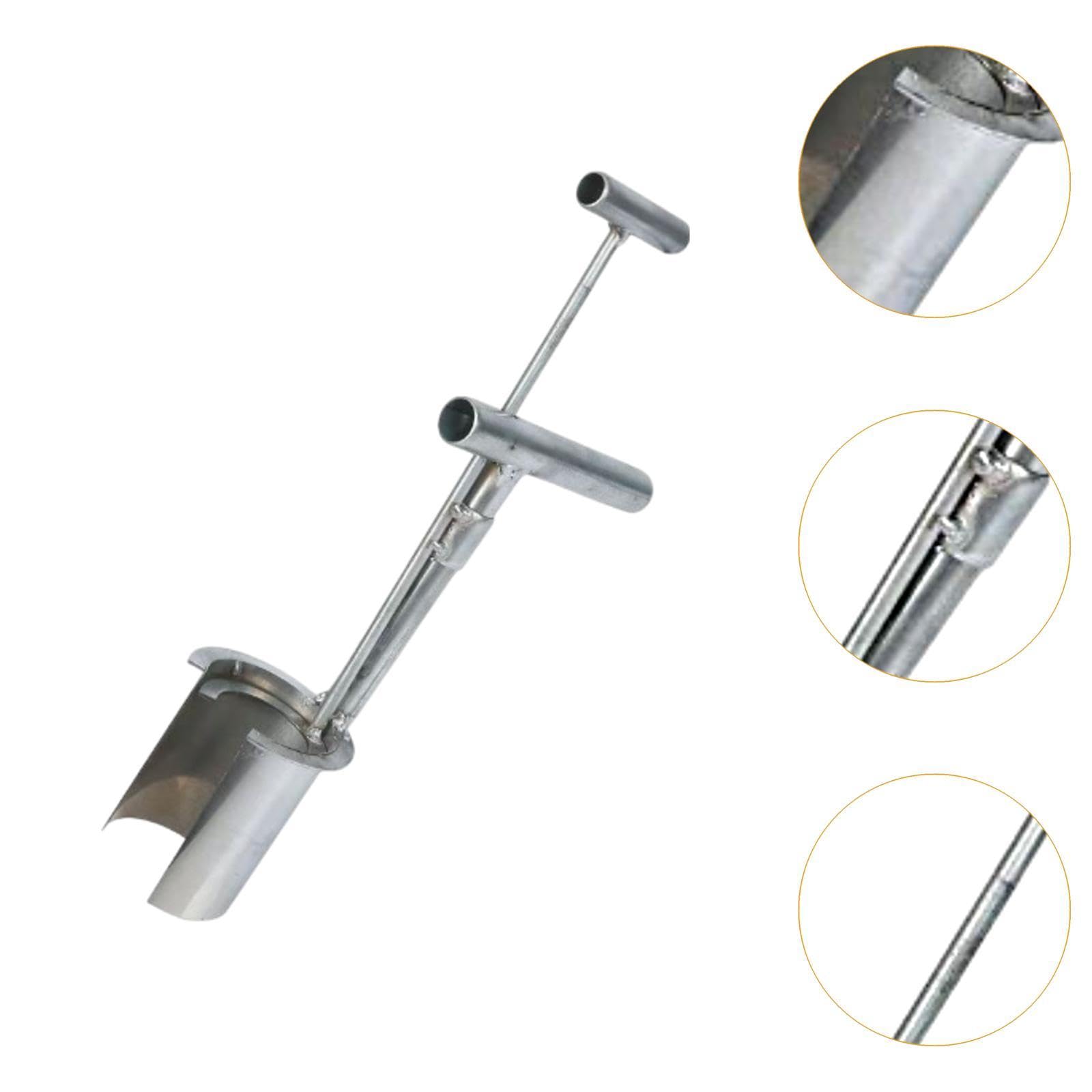 Bulb Planter Tool Accessories,Versatile with Handle Silver Garden Tools Stainless Steel for Transplanting Planting Garden