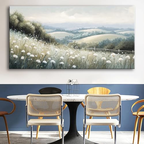 Sea of Flowers Canvas Wall Art - Modern landscape Paintings for Living Room, Bedroom Wall Decor, Framed Wall Art for Home or Office Decoration, Large wall Art 60x30in by Huaaliunn - Image 5