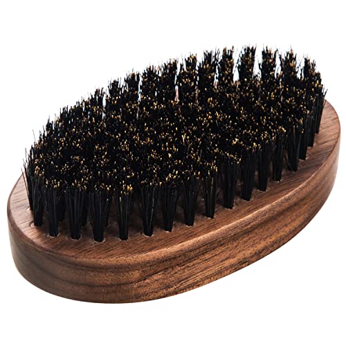 Greenth Pro Walnut Wood Beard Brush - Boar Bristle Brush For Men - Military Style Beard Grooming Tool #TOP6