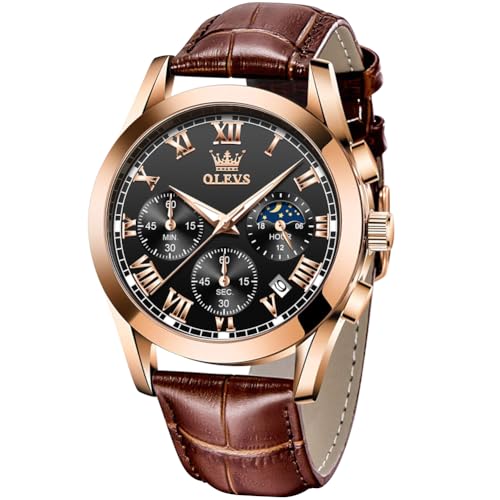 Image of OLEVS Mens Watches Stylish Chronograph Waterproof Luminous Silicon Strap Multifunction Watches for Men Business Men Wrist Watch