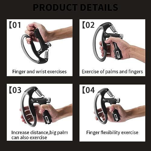 Image of Hand Grip Strength Trainer, Hand Grip Strengthener with Counter, Adjustable Resistance 10 to 100 kg, Non-Slip Gripper, for Athletes & Hand Exercising