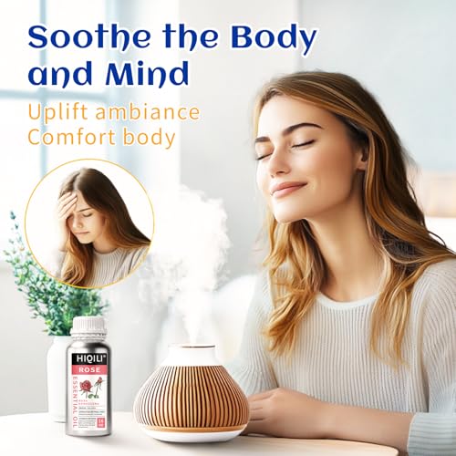 Image of HIQILI Rose Essential Oil for Diffuser, Soap, Perfume & Candle Making - 16 Fl Oz