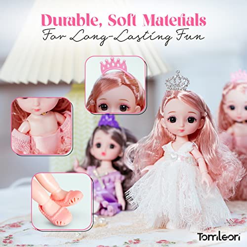 Princess Toys For Girls Age 3 4 5 6 | Mini Princess Dolls - Gift For Girls | 3 Little Princess Figurines With Tiaras, Hair & Accessories | Set For 3+ Year Old Girls | Compatible With Doll Houses #TOP5