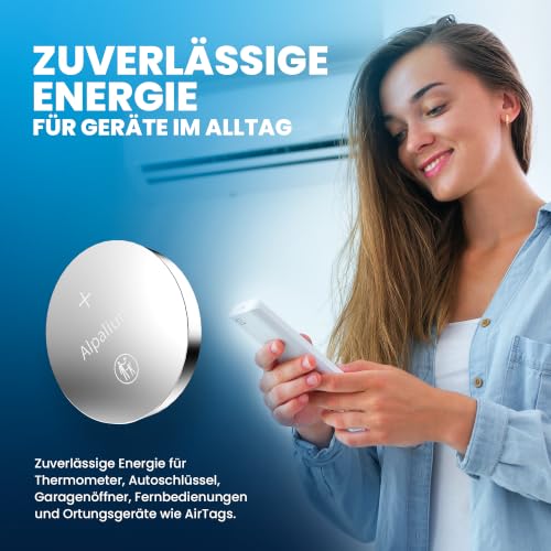 AG12 LR43 Knopfzelle Batterien 10er Pack - Alkaline, 1.5V Alpalium für Armbanduhren, Taschenrechner, Messgeräte und Thermometer LR1142 – Ansicht 2