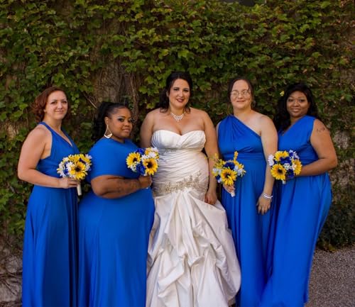 Image of Multi-Way Wrap Infinity Maxi Dress for Bridesmaids & Wedding Guest | 31 Colors for All Wedding Themes, One Size & Plus, 1 Dress for Any Events, Evening, Prom, Gala, Non-See-Through, Wrinkle-Free