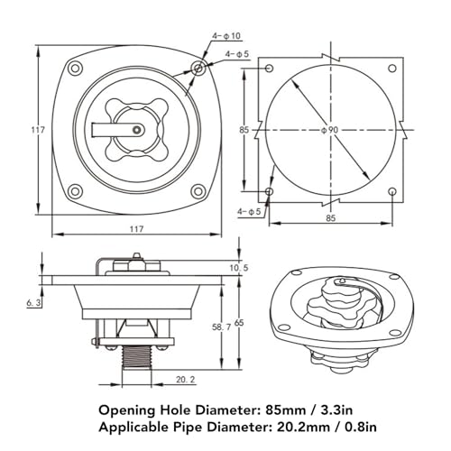 Image of Rv Wall Mount Inlet with Pressure Regulator and Quick Connect for Trailer Marine and Outdoor Supply