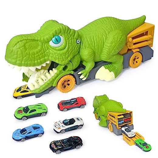Aykzaqe Dinosaur Eating Cars Transport Truck Carrier Gift Toys for 3 Year Old Boys Toys for 4 Year Old Boys,Toy Cars for Boys Age 4-7,Monster Trucks for Boys,Dinosaur Toys for Kids 3-5