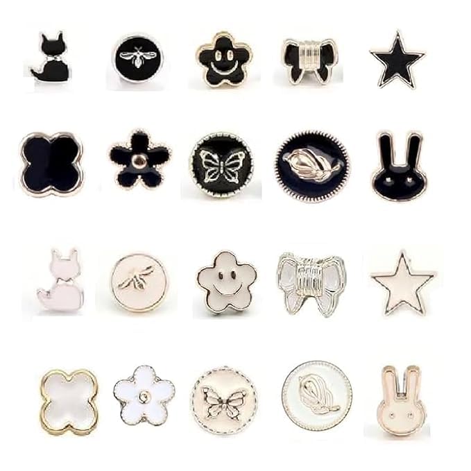 Image of ARLICORPING 20Pcs Women Shirt Brooch Pearl No Sew Button Pins Instant Jeans Safety Pin