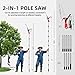 15.7’’ Pole Saws for Tree Trimming - Dual-Pulley Tree Pruner, Tree Trimmers Long Handle Pruner, Manual Pole Saw for Yard & Garden, Gardening Hand Tools