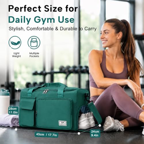 Image of FIORETTO Women's Gym Duffle Bag with Shoes Compartment, 30L Capacity, Ideal for Travel, Gym, Sports, Duffel, Weekender