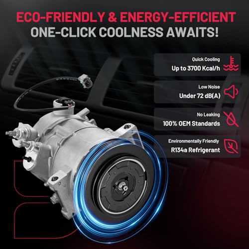 BDFHYK 157388 Air Conditioning A/C Compressor with Clutch Compatible with Jeep Compass Patriot 2009-2017 L4 2.0L 2.4L, Compatible with Dodge Caliber 2009-2012 L4 2.0L 2.4L
