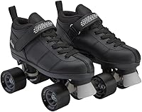 Chicago Bullet Speed Quad Roller Skates - 62mm Urethane Wheels, Low-Cut Boots for Indoor/Outdoor Agility, Beginner Youth & Adult Speed Skating