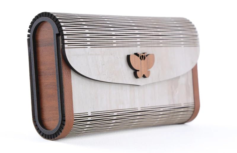 Handwallet Girls clutch MDF design Purse Wooden ladies Purse Handcraft for Women latest Laser Cut Finish Decent Design (1 Pc, White Color)-image-9
