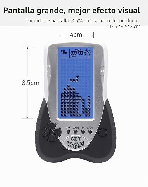Foto 2 de 8 de CZT Consola de Juegos de ladrillo Retro Retroiluminación Azul 23 Brick Juegos Tank War/Racing Auriculares…