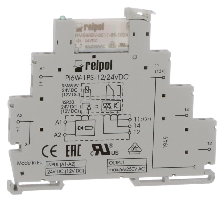 PIR6W-1PS-24VDC-R, Relay; Electromagnetic; SPDT; Input Voltage 24VDC; Input Control 0.3W
