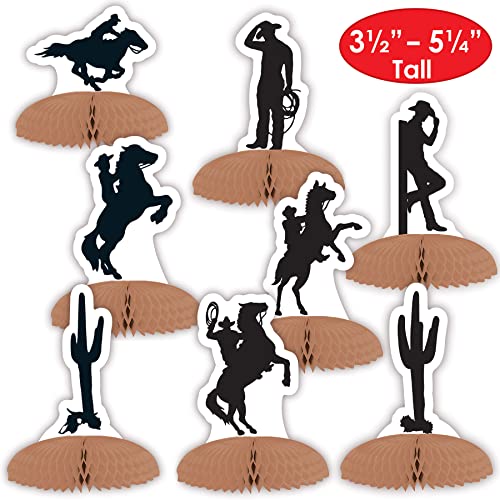 Mini centre de table cowboy Beistle en carton stable pour décoration de buffet
