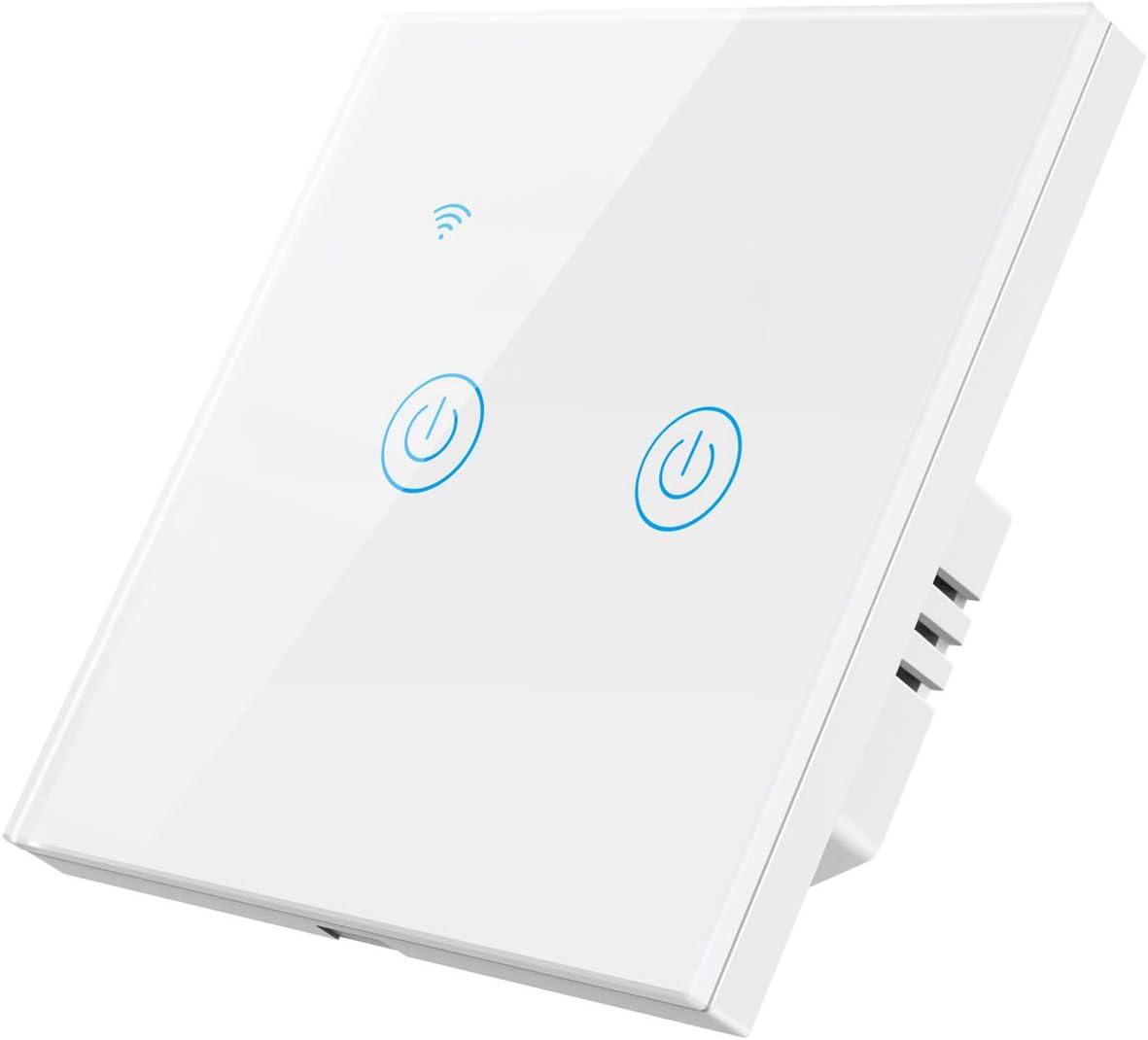 iMiNi 170-240V Tuya Smart Wifi Touch Light Switch (2 Gang, White)