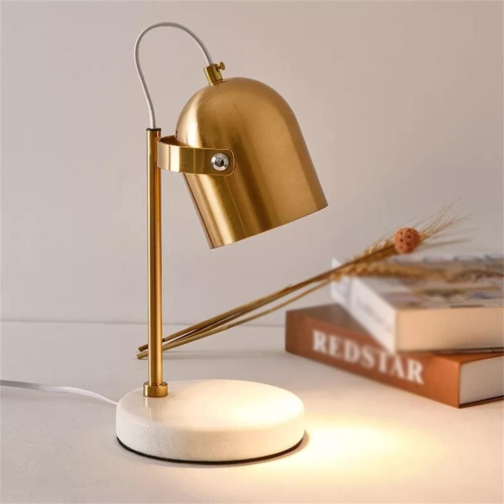 Lampada scaldacandele in metallo dorato con base bianca, scioglicera for sala da pranzo, camera da letto e bagno lampada da scrivania