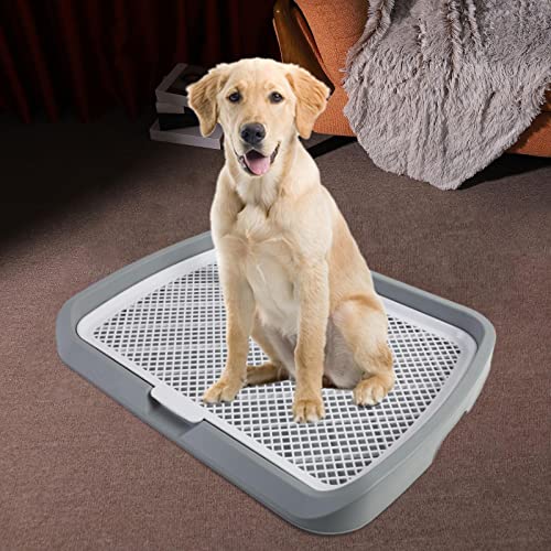 LOVIVER Gitter-Hunde-Trainings-Toiletten-Toiletten-Welpen-Trainings-Tablett Hält Pfoten und Böden sauber 25,6 x 20 Zoll groß, bequem für kleine und, Dunkelgrau