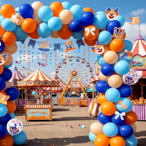 Image of RUBFAC Blue and Orange Balloons Kit, 2026 Graduation Party Balloon for Blue Birthday Decoration Baby Shower Thanksgiving Decoration