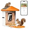 Squirrel Feeder with Camera Solar Powered, Smart Squirrel Bird House Camera Wireless Outdoor, AI Identify. Auto Capture and Video Motion Detection & 2K Live View, Ideal Gifts for Lover