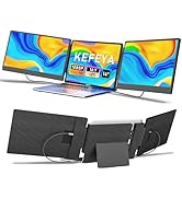 KEFEYA Laptop Screen Extender, 14" FHD 1080P IPS Triple Portable Monitor for Laptop 13-17.3" with...