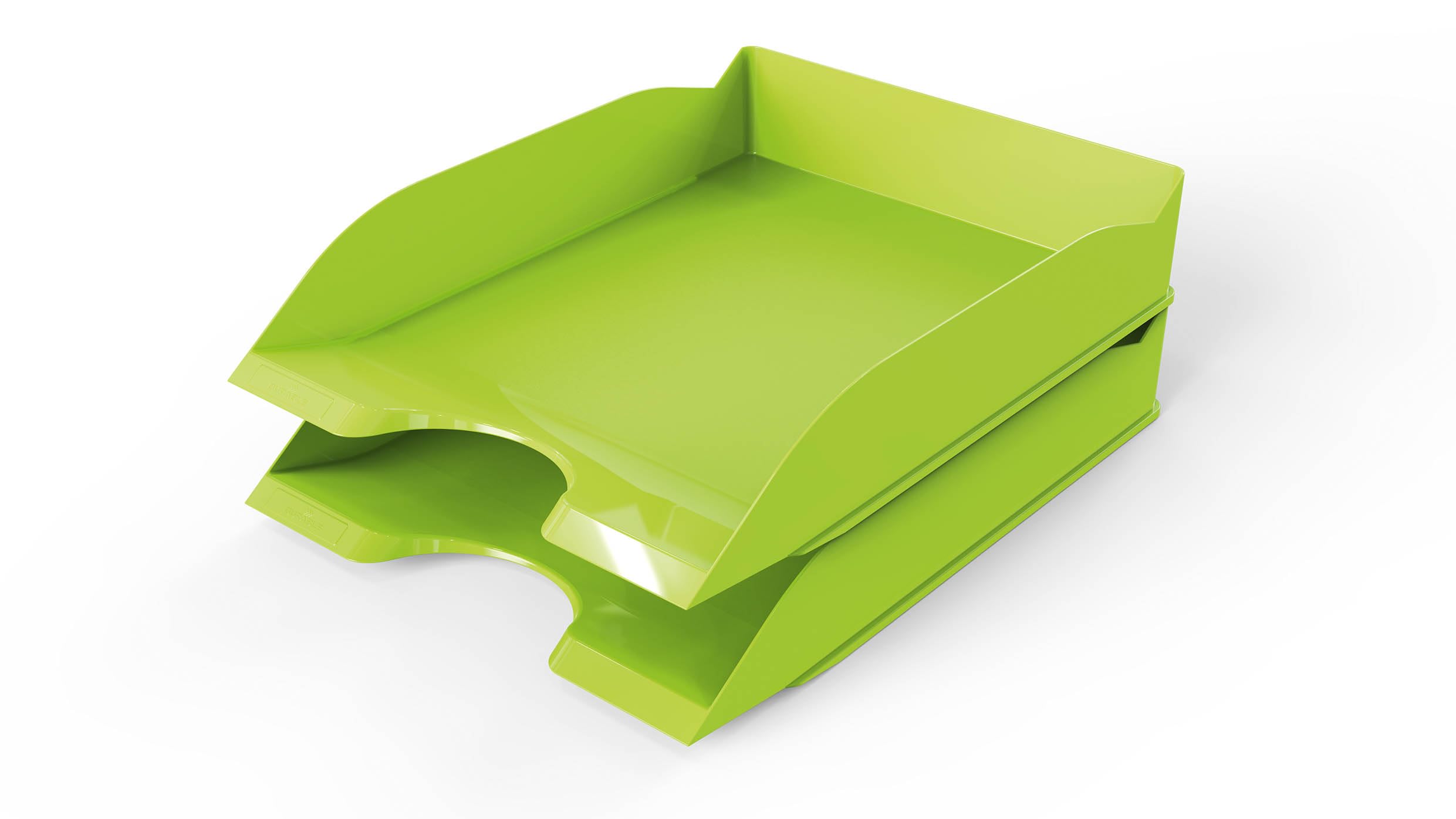 Durable Basic Letter Trays A4 Green - Set of 6 Stackable Storage Trays for Desktop Organisation - Stackable Paper Tray