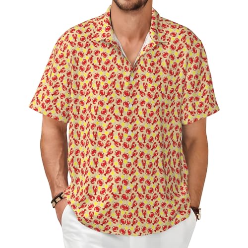 Chemise imprimé homard et crabe homme confection haut de gamme en tissu doux