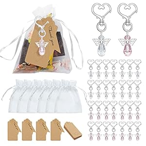Afrsmw 30 stuks sleutelhangers engel van parels, sleutelhangers, cadeau, doop voor bruiloft, feest, chocolade, snoep…