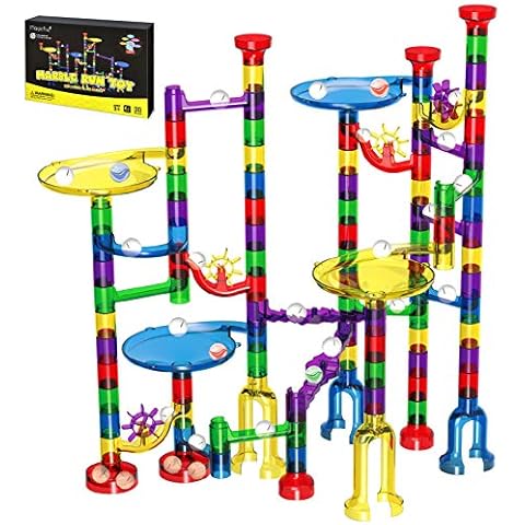 Magicfly Marble Run Set, 127 Pcs Marble Race Track for Kids with Glass Marbles Upgrade Marble Works Set Cover