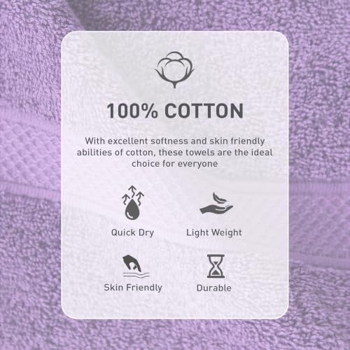 Image of MYTRIDENT Hand Towel | Urban Comfort | Quick Drying | Travel Friendly | for Men /Women | 2 Pc Hand Towel (40 cm x 60 cm) | 100% Cotton 450 GSM - Purple