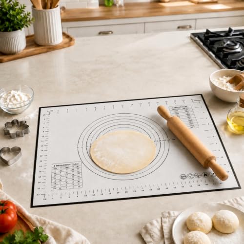 Image of Cutting EDGE Non Stick Stretchable Silicone Pastry Mat (Set of 1, Black)