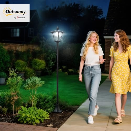 Lampadaire lanterne classique HOMCOM pour éclairer une allée sans électricité