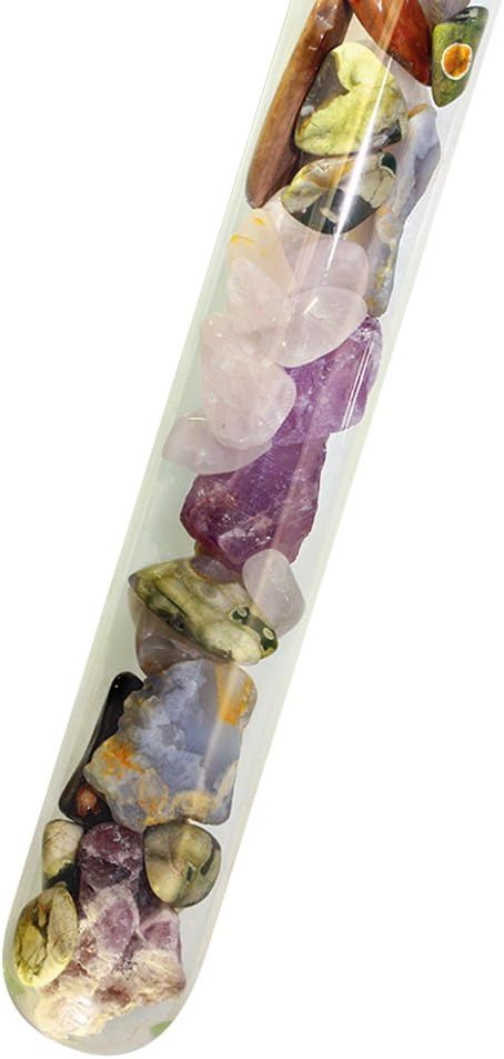 Bijos Gemstone Stick to Energize Drinking Water, Filled with Precious Gemstones: 5 Elements Mixture, 9.84 ''
