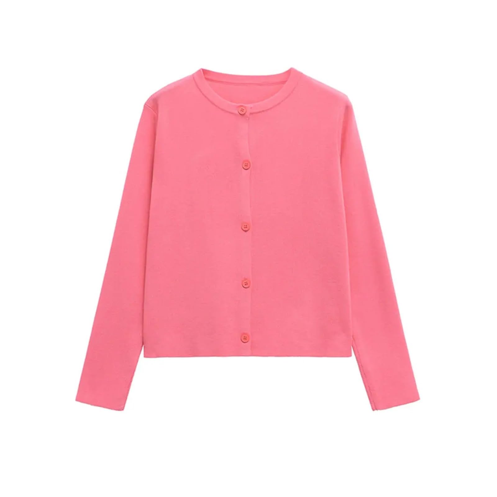 Cárdigan de Punto for Mujer, suéter de Cuello Redondo, Manga Larga, Elegante Prenda Exterior de Moda con Botones Delanteros, Top Femenino