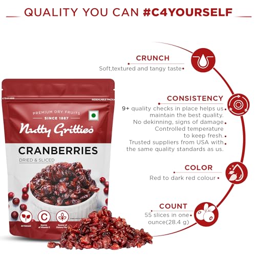 Image of Nutty Gritties Cranberries Cranberry Dried Sliced (Each Pack 200g) - 600 Grams