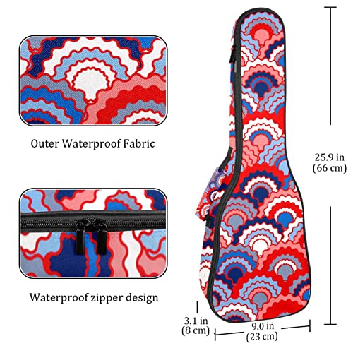 Sac à dos robuste pour ukulélé de concert bleu étanche rembourré - 4