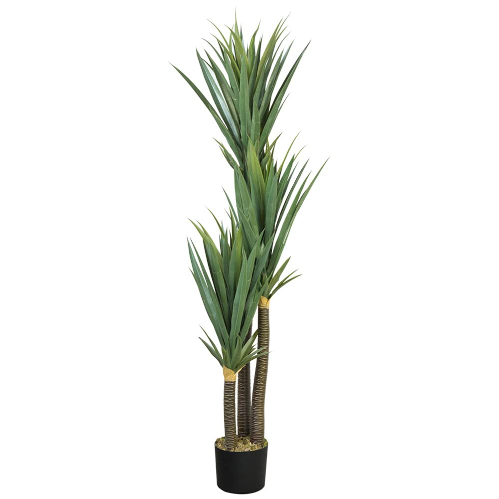 Decovego Yucca Pianta Artificiale Plastica 150 cm Abitacolo, Selezione pianta di Yucca:Pianta di Yucca Modello 2