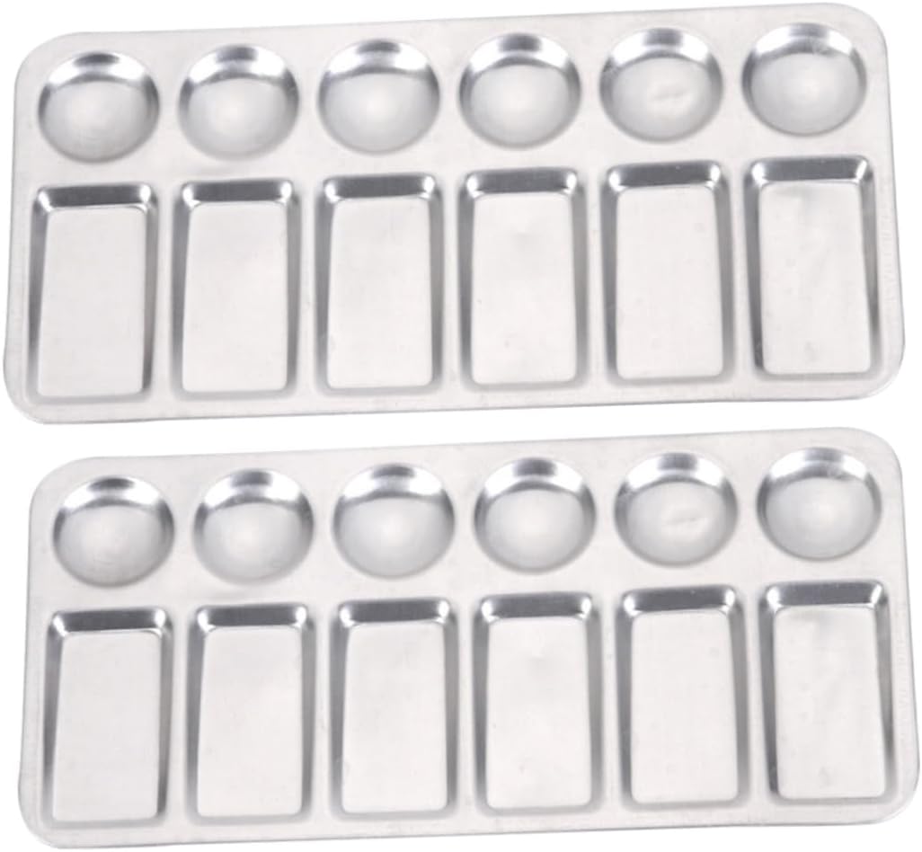 12 Hole Aluminum Paint Tray Board Set for Artists and Boys and Girls