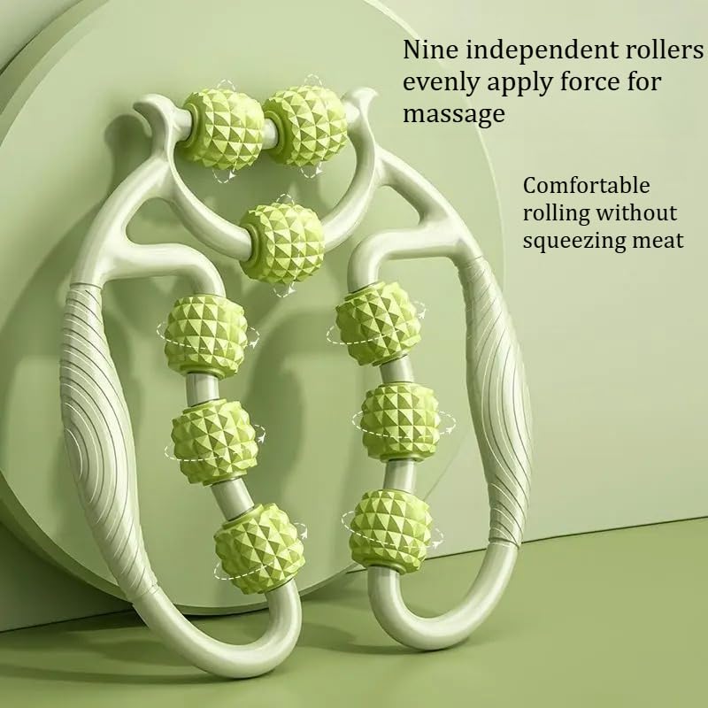 Rodillo circular para piernas para tonificar, estirar y relajar músculos, alivio de dolor profundo, esculpido corporal para muslos, piernas, cintura y brazos (verde) miniatura 5