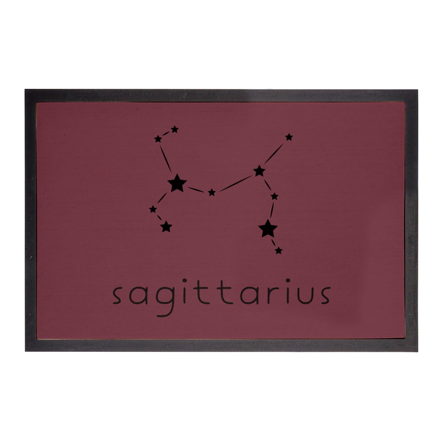 Paillasson rouge Sagittaire constellation tapis d'entrée astrologie et divination 75x50cm