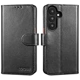 LENSUN Echtleder Hülle für Samsung Galaxy S26, Handyhülle [Echtes Leder][Kartenfach][RFID Schutz Brieftasche] Lederhülle Flip Handytasche für Samsung Galaxy S26 - Schwarz