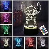Stromquellentyp: 有线电动 ZTZK Nachtlicht, Gifts 3D LED Lilo Stitch Light intelligente Fernbedienung Stitch Tischlampe 16 Farben Verwandeln für Weihnachten Kinderzimmer Dekoration Urlaubsgeschenke